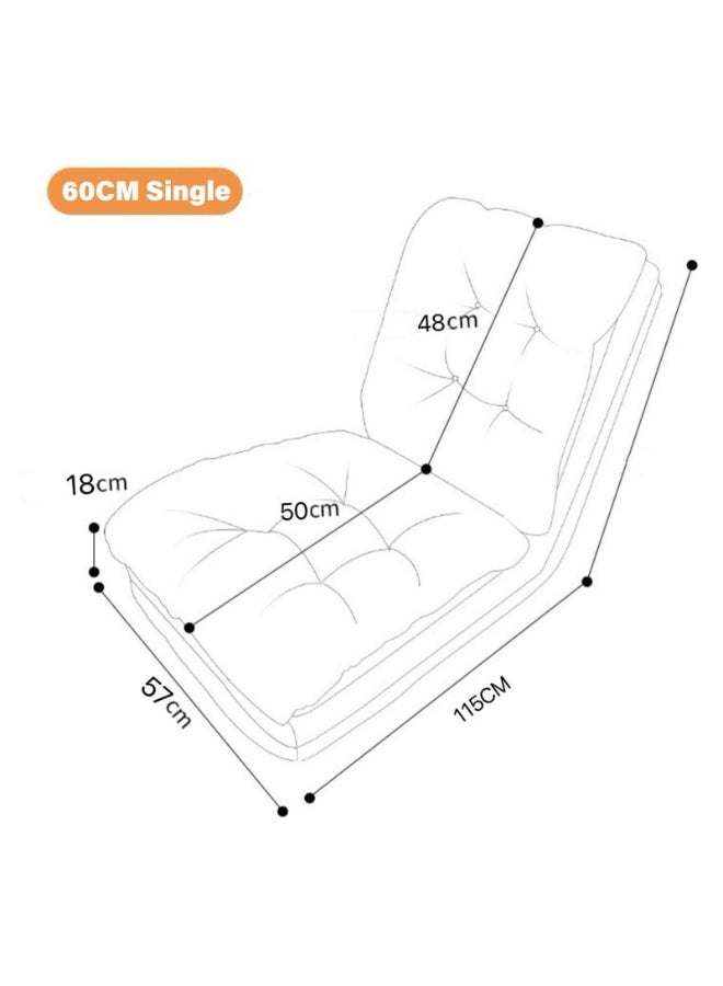 أوسو كرسي استرخاء هادئ تاتامي | أريكة سرير قابلة للطي والإمالة | لون رمادي غامق مقاس 60 سم مفرد | من اسفنج عالي المرونة مريحة ومدينة | مناسبة لغرفة النوم والبلكوني والمسكنات الصغيرة - Image 2